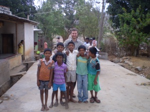 Matt with Kaggalipura children